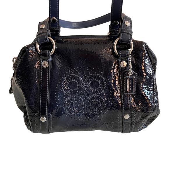 Coach Aubrey Patent Logo Front Small Satchel - Picture 1 of 9